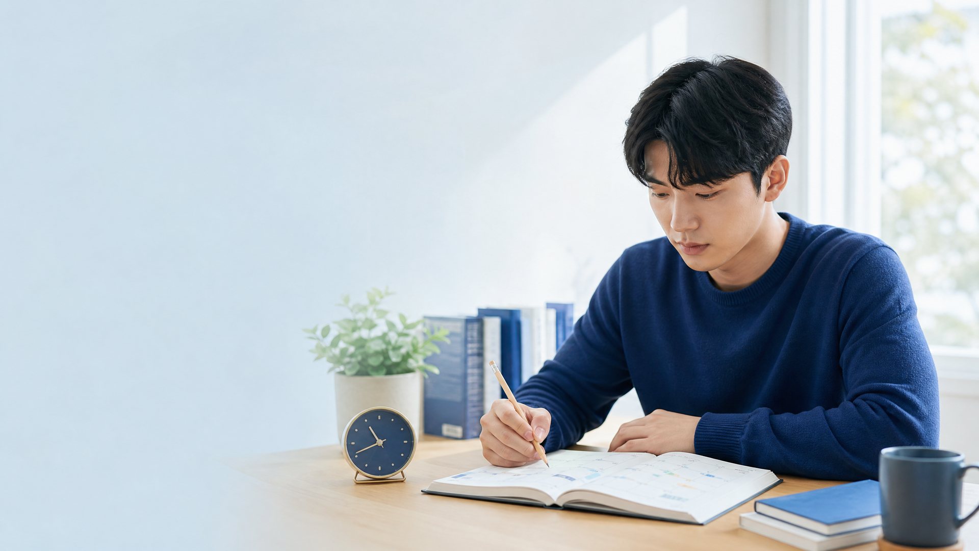 시험 한 달 전 자격증 학습 계획을 세우는 수험생